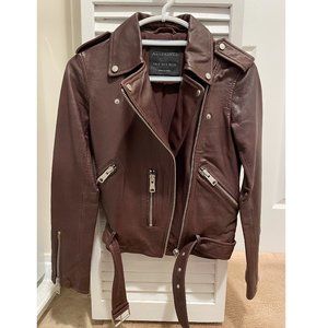 ALLSAINTS Leather Biker Jacket - US 0/UK 4/ EU 32